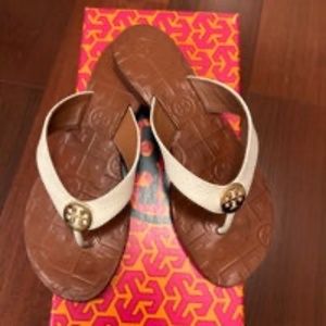 Tory Burch Thora Sandal - Bleach/Gold - Size 5